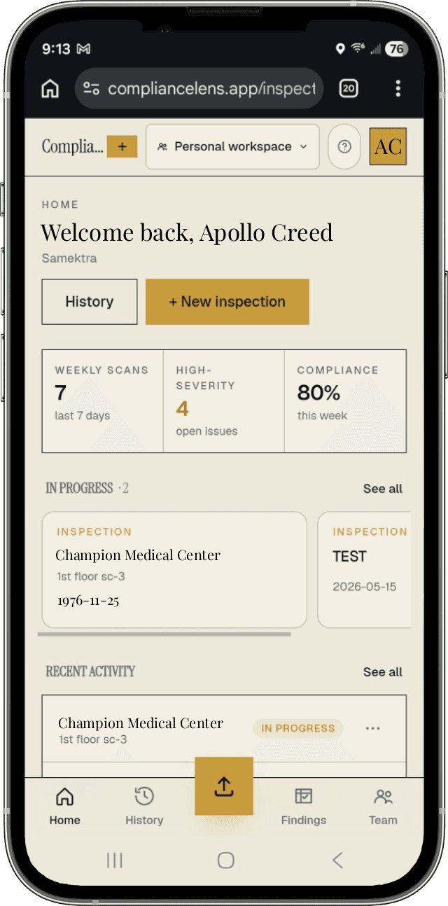 Compliance Lens on iPhone